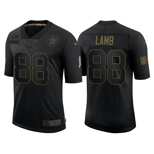 Men's Dallas Cowboys #88 CeeDee Lamb 2020 Black Salute To Service Limited Stitched NFL Jersey